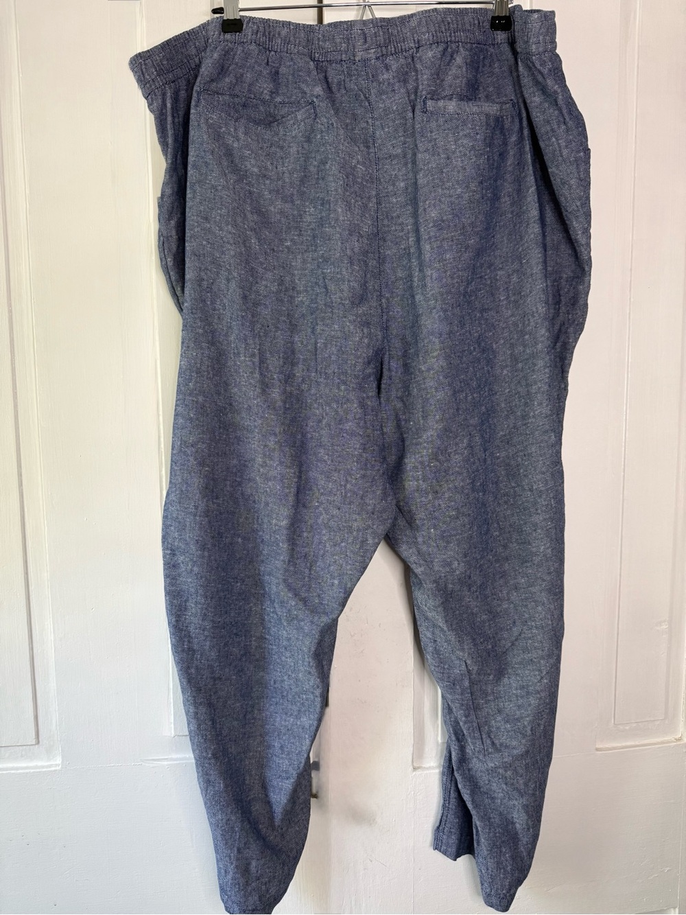 Old Navy NWT High-Waisted Cropped Linen-Blend Pants Chambray Blue - XXL - Picture 4 of 9